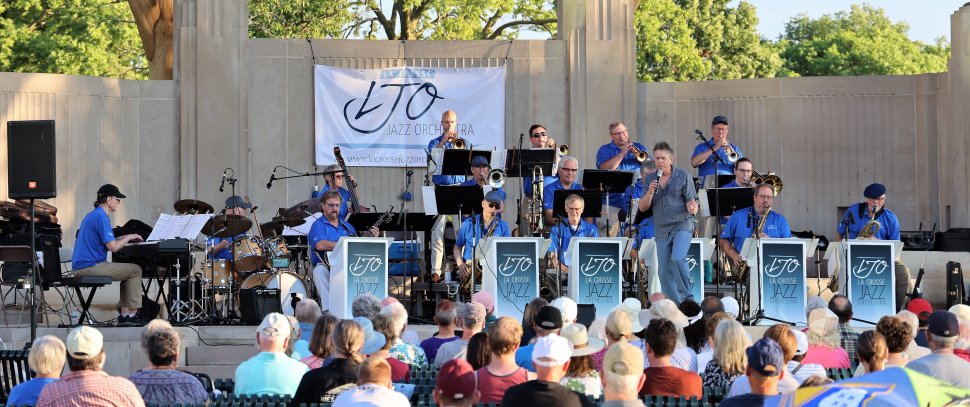 La Crosse Jazz Orchestra performs in Riverside Park with Steve March-Torme